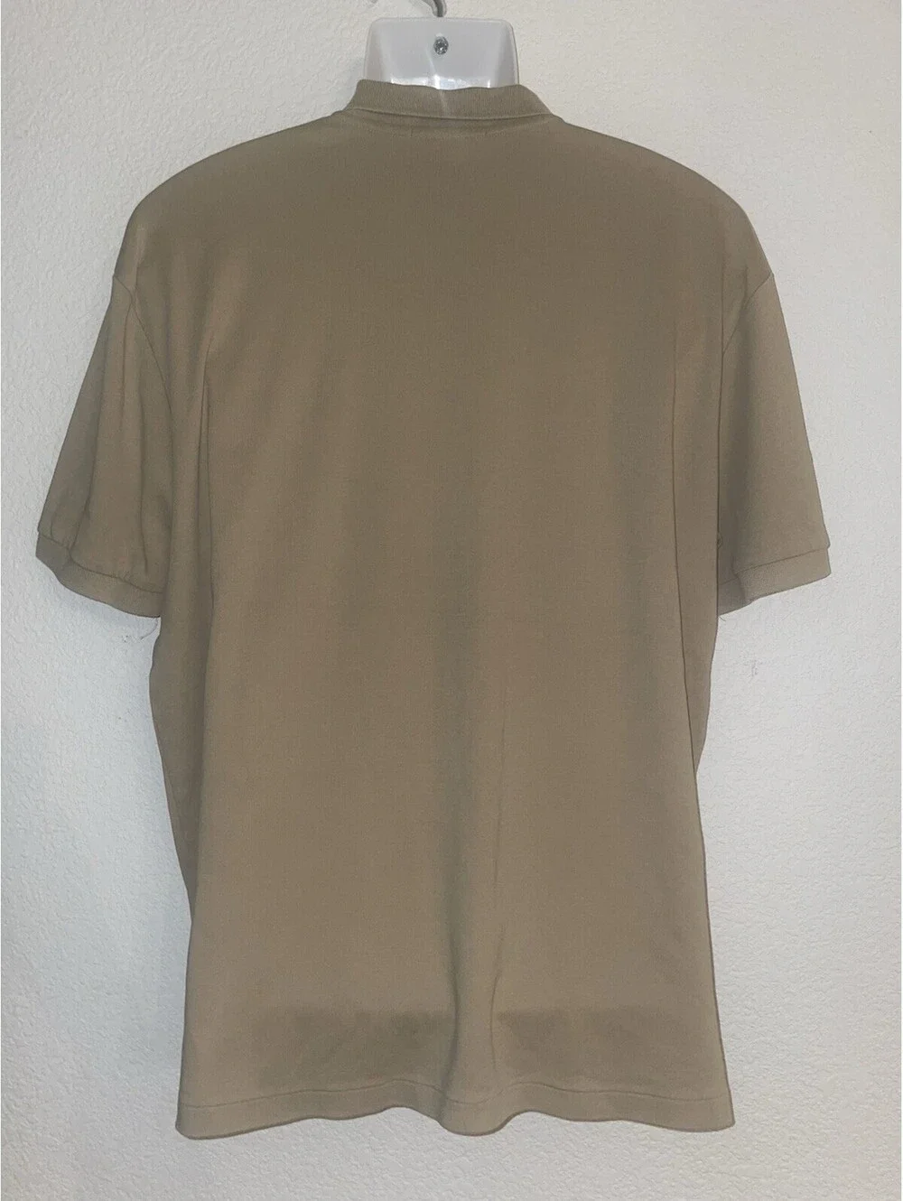 Vintage Lauren Ralph Lauren Polo Shirt Mens L Beige Brown Crest Logo Cotton